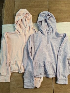 all in motion Pink & Lavender Half-Zip Hooded Sweatshirts